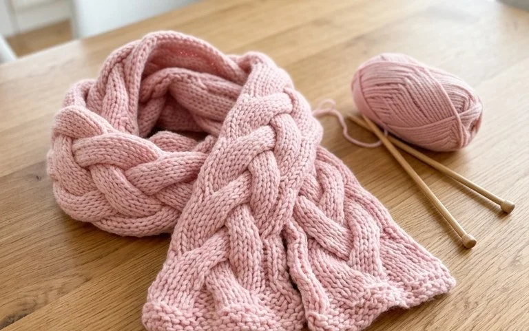 Knit Braided Scarf häkeln: Kostenlose Anleitung für Anfänger