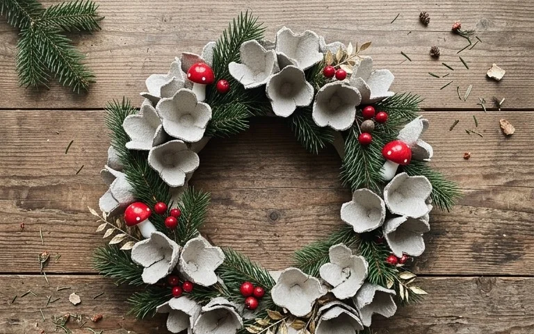 Nachhaltiger Adventskranz aus Eierpappen: DIY Anleitung