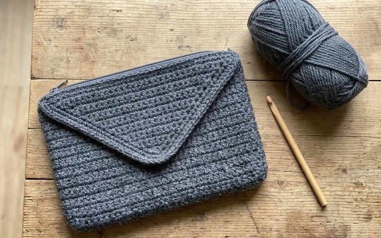 Flat-Lay Kordelzugbeutel häkeln: Kostenlose Anleitung